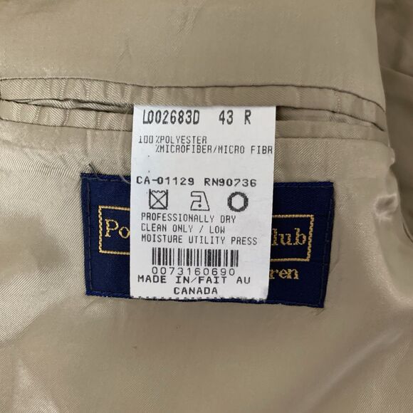 Polo University Club Ralph Lauren Blazer 43 Reg Tan Faux Suede Sport Coat Jacket - Picture 5 of 13
